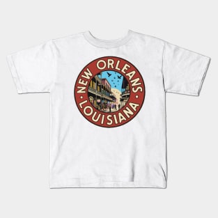 Vintage Style Bourbon Street Kids T-Shirt